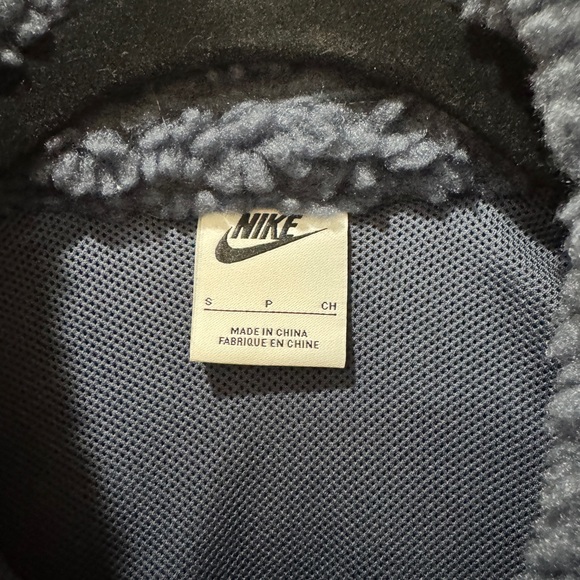 Women's Navy Nike Teddy Fleece Jacket Double Swoosh - Picture 8 of 9